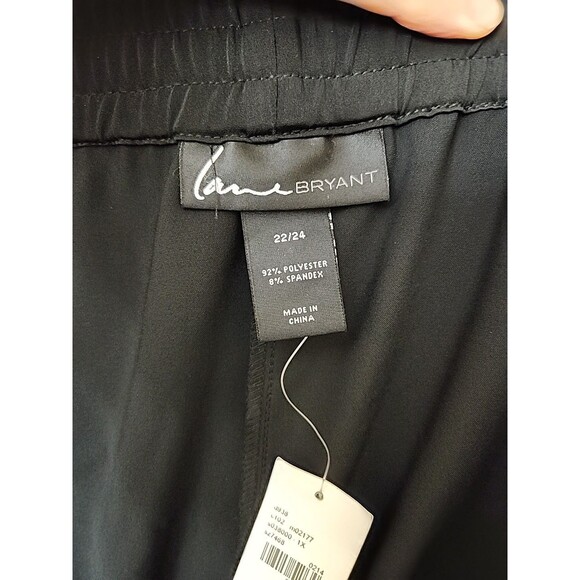 Lane Bryant Wide Leg Pants Womens 22 24 Black Lightweight Pull On Stretch NEW - Picture 6 of 7